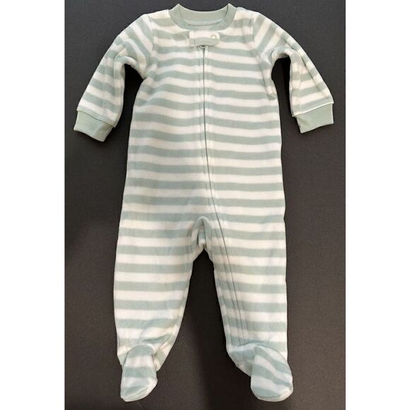 Amazon Essentials Green Striped Footed One Piece Size 6M NWOT - Picture 1 of 3